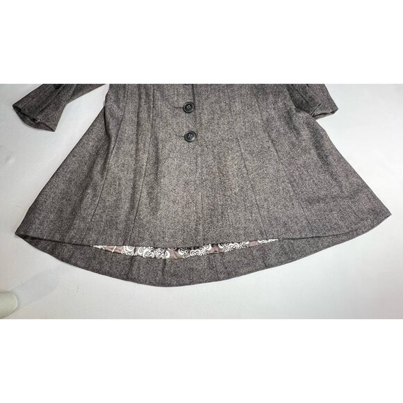 CAbi Shakespeare Swing Tweed Coat Sz 4 Brown Wool Blend Academia Office - Picture 16 of 16